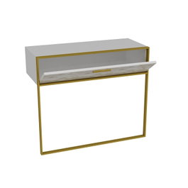 Hanah Home Polka - Aparador Blanco con Patrón de Mármol Dorado